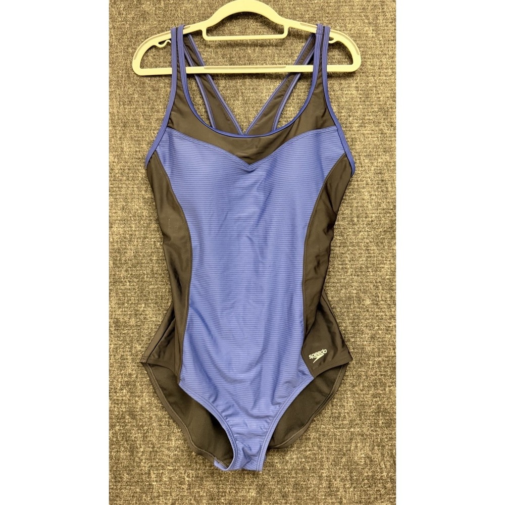 Speedo Women's Shaping Colorblock Contour One Piece Blue/Black XL